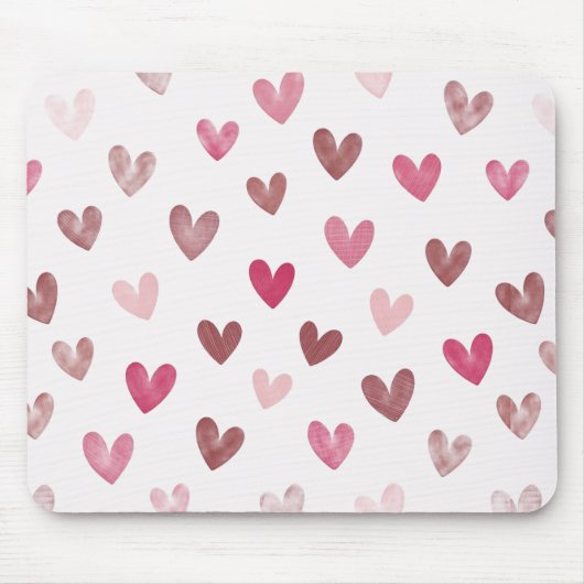 Cute Pink Heart Pattern – Romantic &Stylish Design マウスパッド (正面)