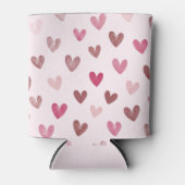 Cute Pink Heart Pattern – Romantic &Stylish Design 缶クーラー (正面)