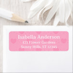 Cute Pink Heart Return Address Label ラベル<br><div class="desc">This simple and cute watercolor pink heart return address label features small hearts on a warm pink background for a cheerful feel. Perfect for sending invitations and letters.</div>