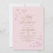 Cute Pink Hearts Baby Shower 招待状 (正面)