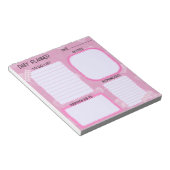 Cute Pink Hearts Daily Planner Notepad ノートパッド (アングル)