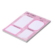 Cute Pink Hearts Daily Planner Notepad ノートパッド (回転)