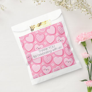 Cute Pink Hearts Girl Birthday Party フェイバーバッグ