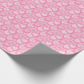 Cute Pink Hearts Girl Birthday Party ラッピングペーパー (角)