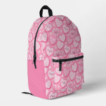 Cute Pink Hearts Kids Girl Backpack