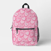 Cute Pink Hearts Kids Girl Backpack プリントバックパック (正面)