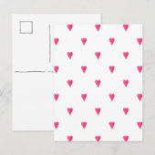 Cute Pink Hearts Love Card. ポストカード (正面/裏面)