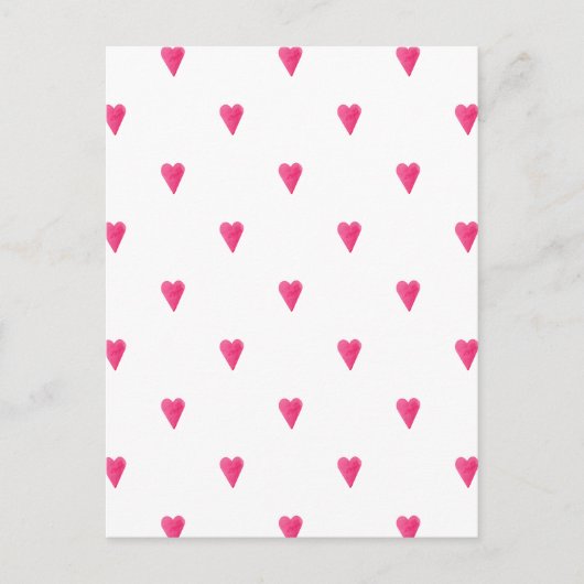 Cute Pink Hearts Love Card. ポストカード (正面)