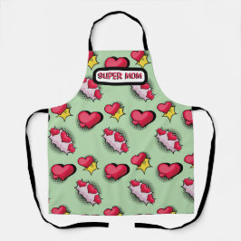 Cute pink hearts personalized name  エプロン