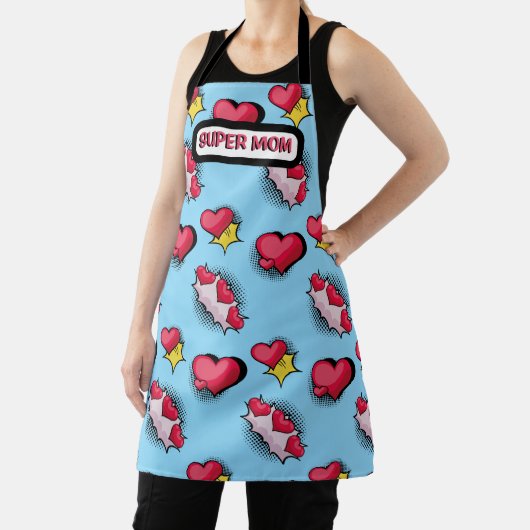 Cute pink hearts personalized name  エプロン (インサイチュ)