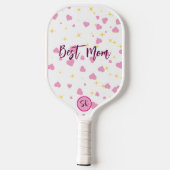 Cute Pink Hearts Pickleball Paddle for Mom Gift ピックルボールラケット (裏面)