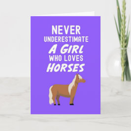 Cute Pink Horse Cards For Baby Girls Kids Lover カード