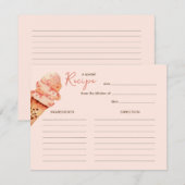 Cute  Pink Ice cream party  Recipe card ノートカード (正面/裏面)