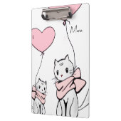 Cute Pink Kitten Cats Hearts Clipboard  クリップボード (左)