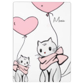 Cute Pink Kitten Cats Hearts Clipboard  クリップボード (裏面)