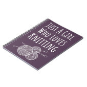 Cute Pink Knitter Gifts Purple Knitting ノートブック (左側)