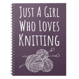 Cute Pink Knitter Gifts Purple Knitting ノートブック