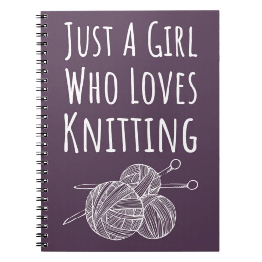 Cute Pink Knitter Gifts Purple Knitting ノートブック (正面)