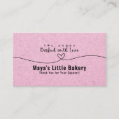 Cute Pink Kraft Heart Bakery Loyalty Reward 名刺 (正面)