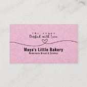 Cute Pink Kraft Heart Bakery Pastry Chef 名刺 (正面)