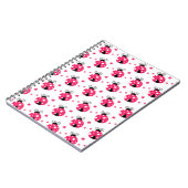 Cute Pink Labybirds and Flowers ノートブック (左側)