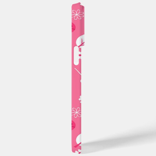 Cute Pink Ladybug and Clover Pattern iPhone Case Case-Mate iPhoneケース (裏面 / 右)