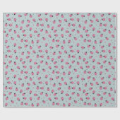 Cute pink ladybugs Easter pattern on light blue ラッピングペーパー (フラット)