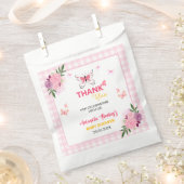 Cute Pink Little Butterfly Baby Shower Thank You  フェイバーバッグ (クリップ留めされた状態)