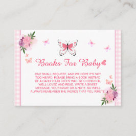 Cute Pink Little Butterfly Baby's Book Request  エンクロージャーカード