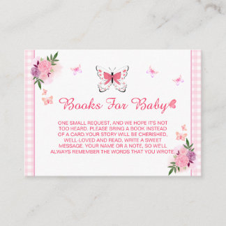 Cute Pink Little Butterfly Baby's Book Request  エンクロージャーカード