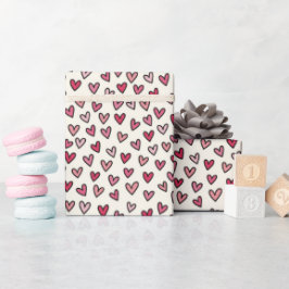 Cute Pink Little Hearts Wrapping Paper Roll ラッピングペーパー