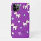 Cute Pink Magical Unicorn Girls Purple Case-Mate iPhoneケース (裏)