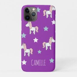 Cute Pink Magical Unicorn Girls Purple iPhone 11 Proケース