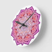 Cute Pink Mandala    ラウンド壁時計 (傾斜)