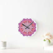 Cute Pink Mandala    ラウンド壁時計 (ホーム)