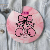 Cute Pink Marbled Breast Cancer Warrior Name   缶バッジ (インサイチュ)