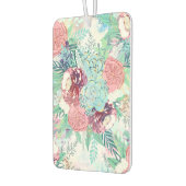 Cute Pink Mint Peony & Succulent Floral Hand Paint カーエアーフレッシュナー (左)