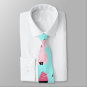Cute Pink Mint Piggy Donut Ice Cream Cone Pattern ネクタイ (タイ)