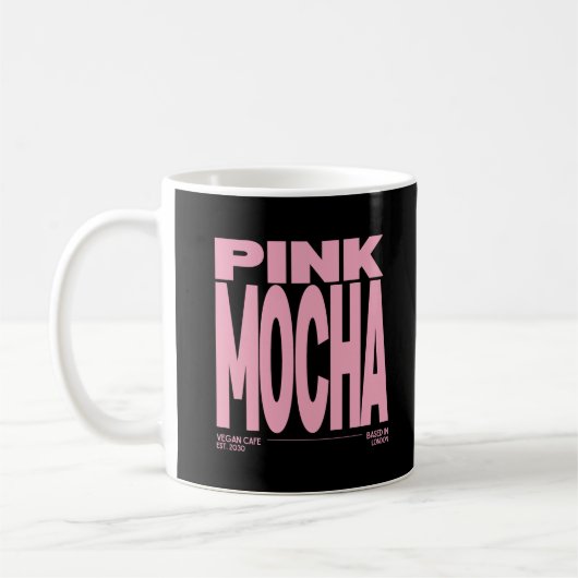 Cute Pink Mocha Coffee Mug コーヒーマグカップ (左)