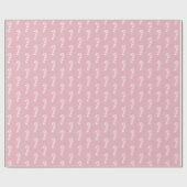 Cute Pink Modern Christmas Candy Cane Pattern ラッピングペーパー (フラット)
