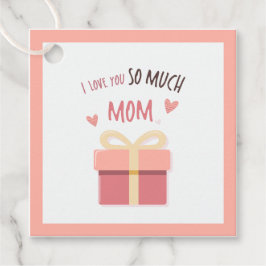 Cute Pink Mom square Gift Tag for Mother’s Day フェイバータグ