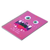 Cute Pink Monster Face Spiral Notebook ノートブック (左側)