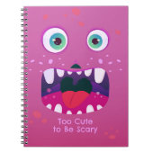 Cute Pink Monster Face Spiral Notebook ノートブック (正面)