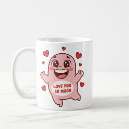 Cute Pink Monster Love You So Much Art コーヒーマグカップ