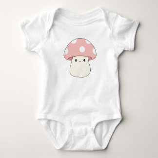 Cute Pink Mushroom Baby Bodysuit – Kawaii Toadstoo ベビーボディスーツ