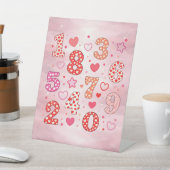 Cute Pink Numbers Maths Desk Art for Kids 台座サイン (インサイチュ)