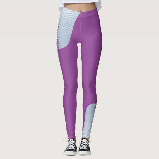 Cute pink octopus swimming レギンス (正面)