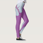 Cute pink octopus swimming レギンス (右)