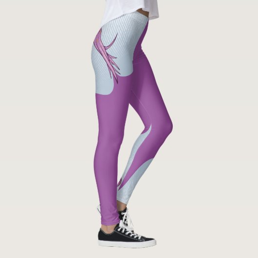 Cute pink octopus swimming レギンス (右)