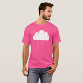 Cute Pink Outline Cloud – Minimal Kawaii Aesthetic Tシャツ (正面フル)